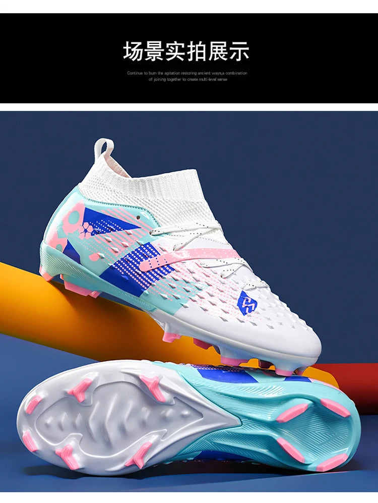 New Men Soccer Shoes High-quality Outdoor High Ankle Ultralight Indoor Football Boots Non-Slip Sports Shoes Futsal Non-Slip