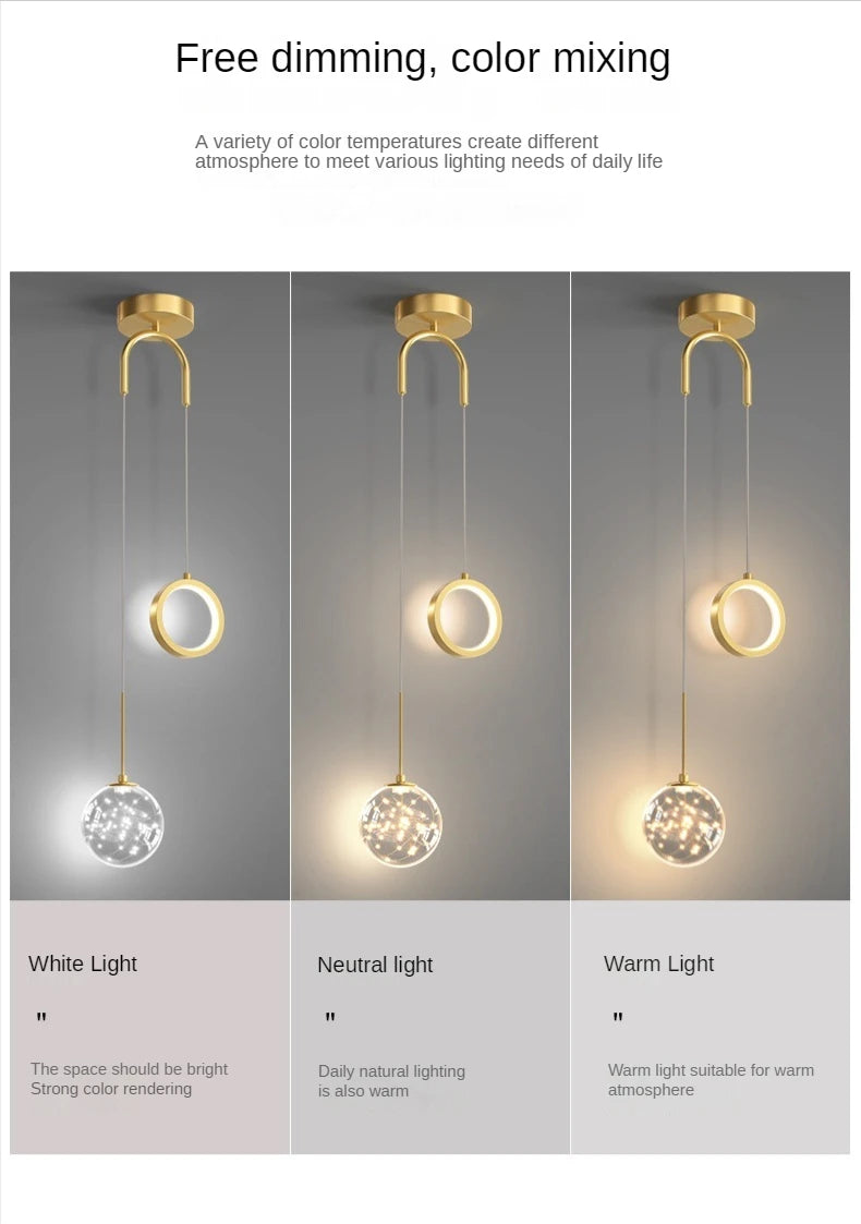 Nordic Luxury Crystal LED Chandelier Double Head Long Line Hanging Lamp For Home Decor Restaurant Bar Bedroom Pendant Lights