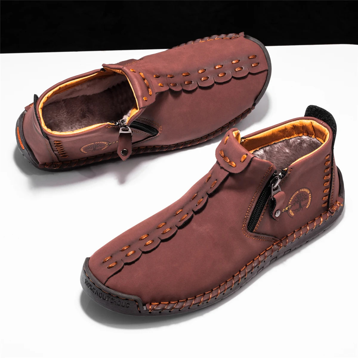 2025 New Men's Handmade Leather Loafers Boots Fashion Ethnic Style Casual Shoes Comfortable Lightweight Breathable Mens Boots