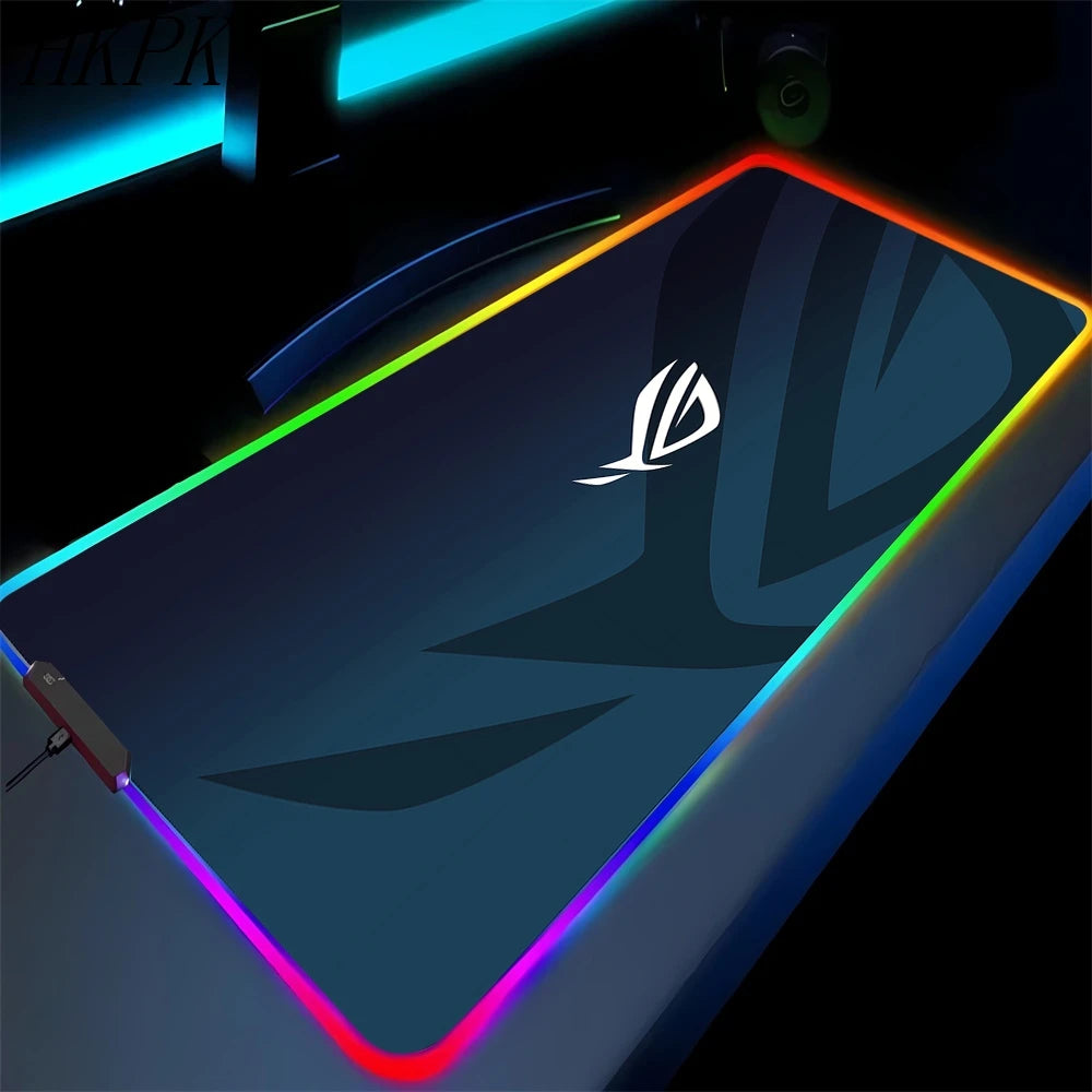 Black Mouse Pad Asus Rgb Gaming Mause Mat Anime Mats Gamer Rug Pc Xxl Cute Pads Large Game Keyboard Carpet Backlight Mousepad