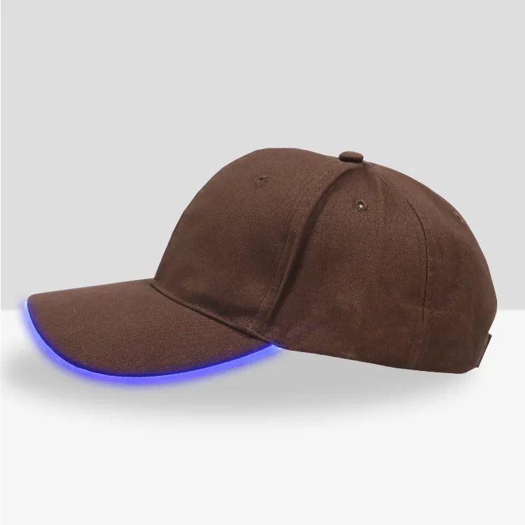 Fiber Optic Cap LED Hat with 7 Colors Luminous Glowing EDC Baseball Hats USB Charging Light Up Caps Performance Led Cap