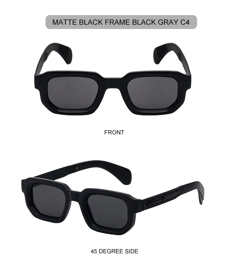 Polarized Square Punk Sunglasses Men 2025 Luxury Brand Classic Rectangle Sunglass UV400 Driving Eyewear Fashion Outdoor Shades