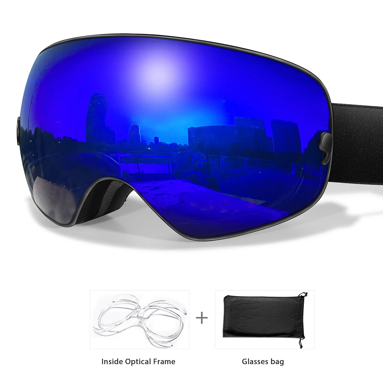 Lens Anti-Fog Ski Goggles for Men Women - Skiing Snowboard Outdoor Sports UV Protection