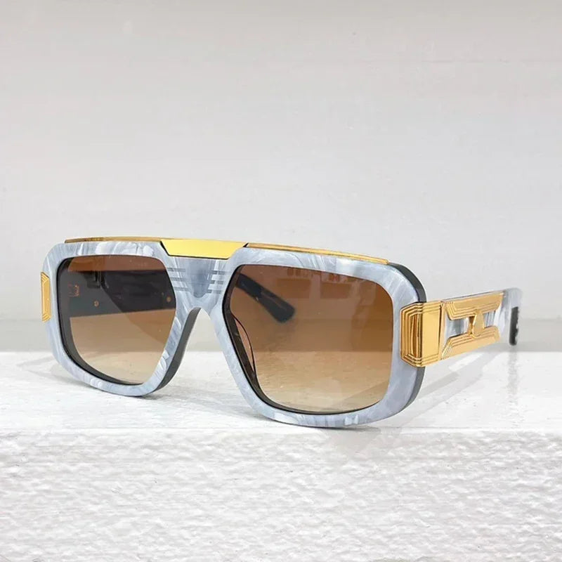 Germany Designer Brand Sunglasses High Quality Punk Thick Acetate Men Uv400 Gradient Eyeglasses with Case