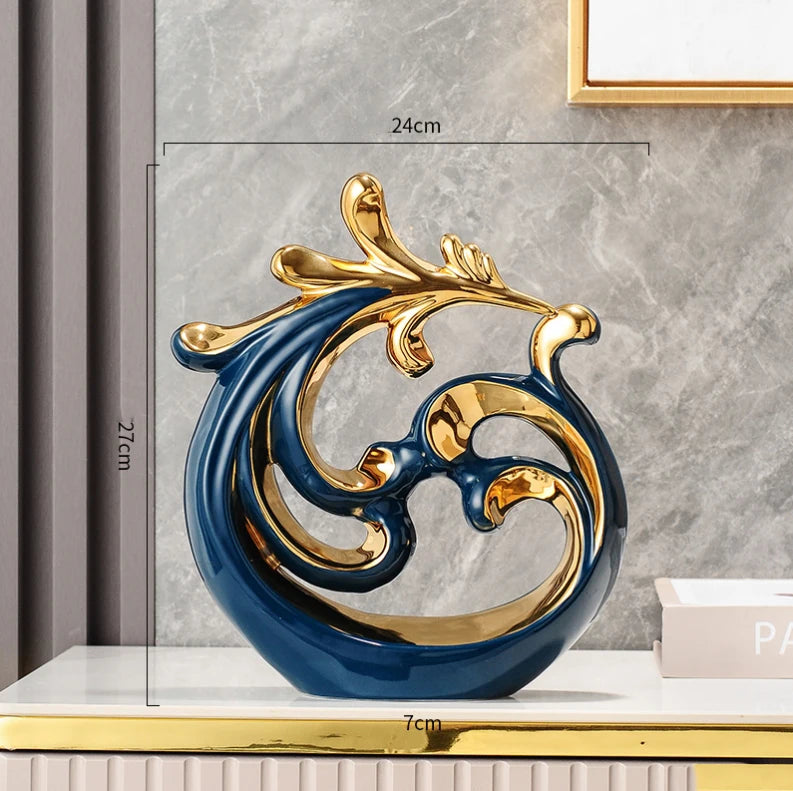 Simple Abstract Phoenix Ceramic Sculpture Home Livingroom Desktop Statue Ornaments Cabinet Table Figurines Decoration Crafts