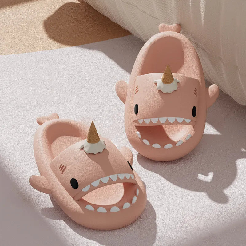 Cute Shark Slippers for Women & Men Summer Platform Night Glow-in-the-Dark Indoor Beach Slides Home Street Wear DIY Accessory