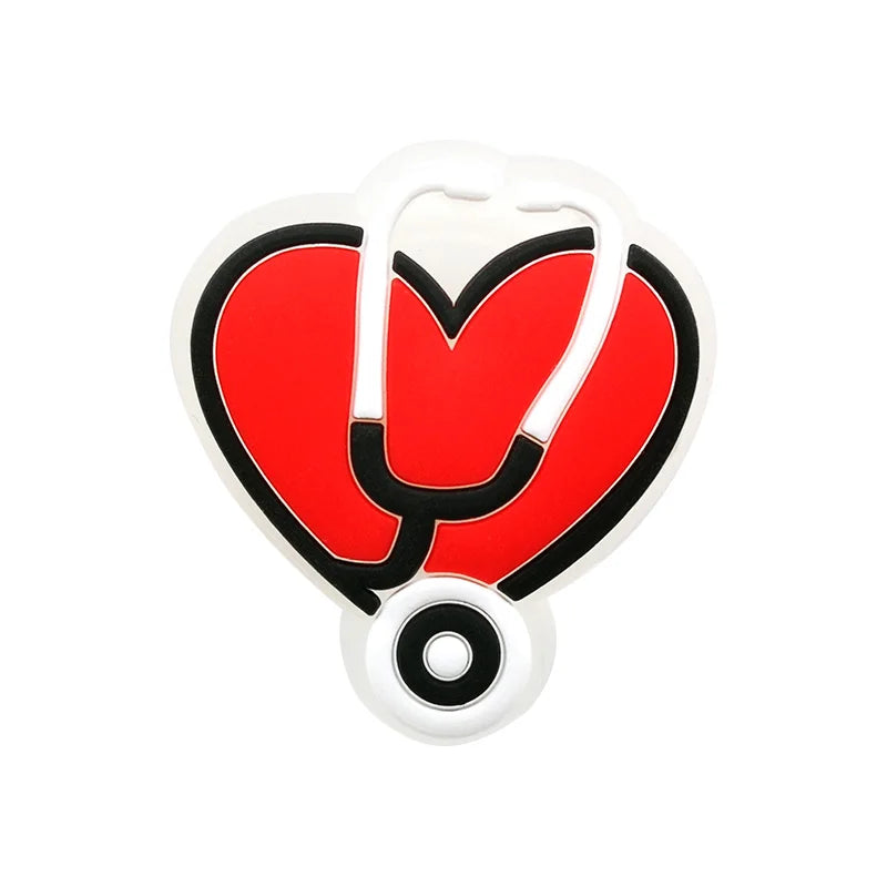 1PCS Pink Nurses Mom LED Shoes Charms Gamepad Turbo Football Shoe Decoration Accessories Rainbow Flower Doughnut Pins Clog