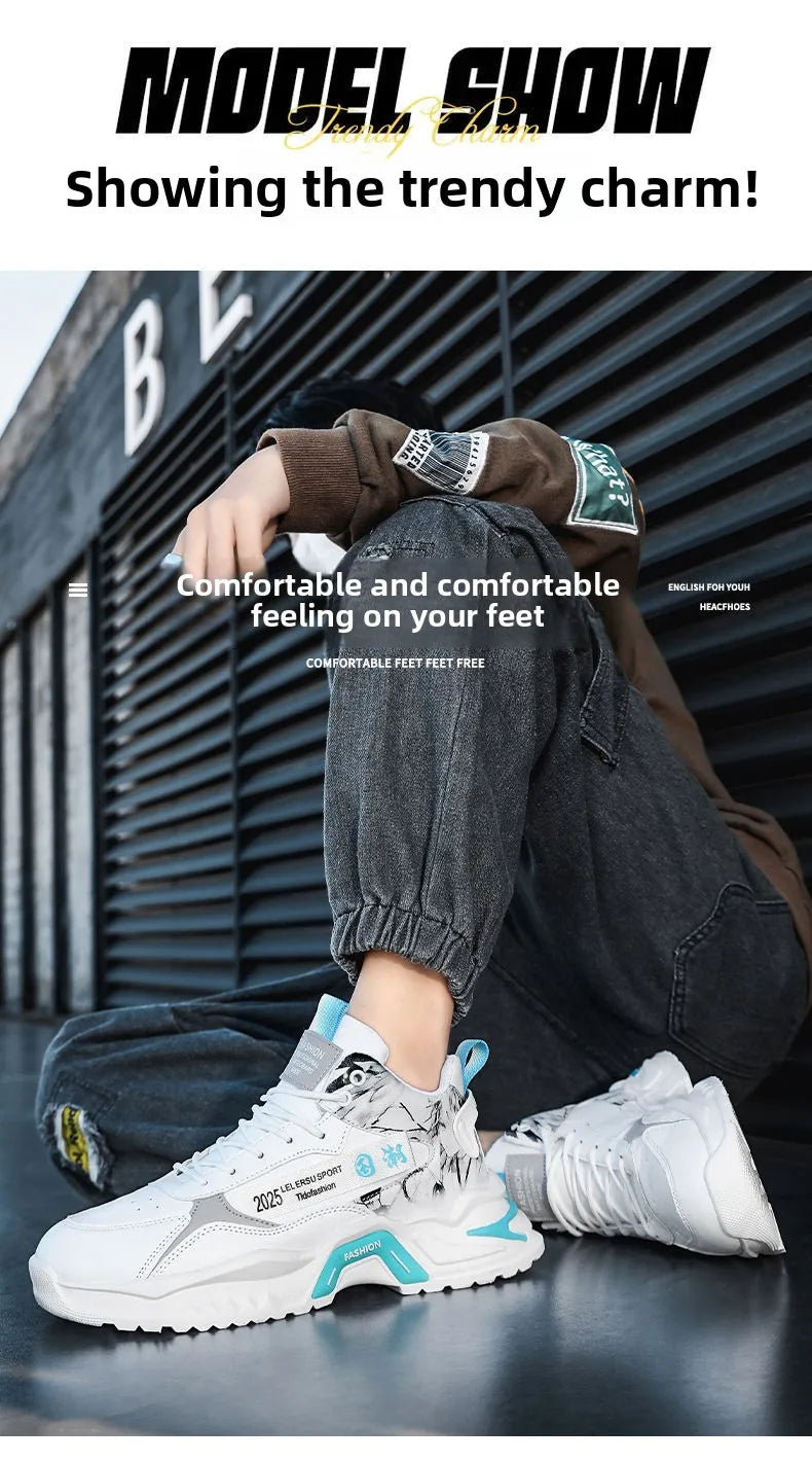 2025 Men’s Shoes Sneakers Fashion Breathable Platform Running Shoes Mesh Sport Light Unisex Male Casual Vulcanize Man Shoes