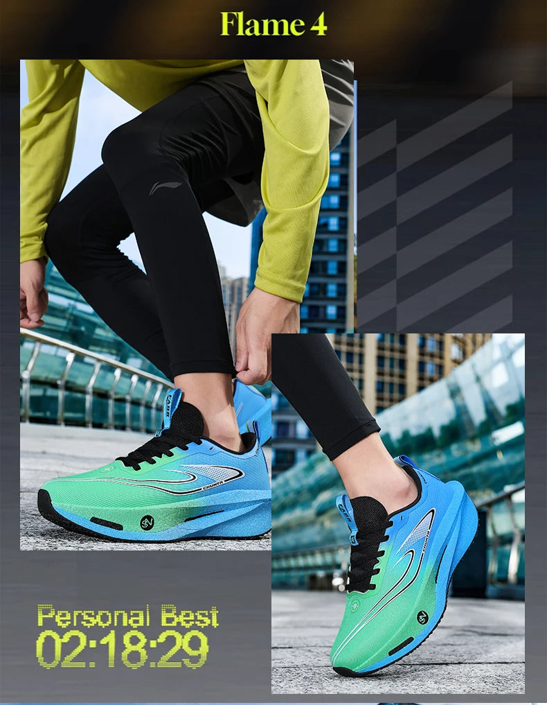 Running Shoes Carbon Board Speciality Marathon Men Sports Breathable Lightweight Women's Comfortable Athletic Nonskid Sneakers