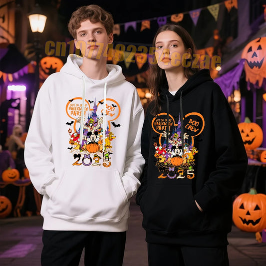 Mickey Mouse Halloween Party 2025 Graphic Hoodie Unisex Adult Pullover Costume Apparel Spooky Season Outfit
