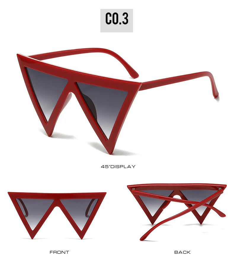 Fashion Y2k Triangle Punk Shades Sunglasses Goggle Women Men Big Frame Steampunk Sun Glasses Trend Windproof Eyewear gafas de so