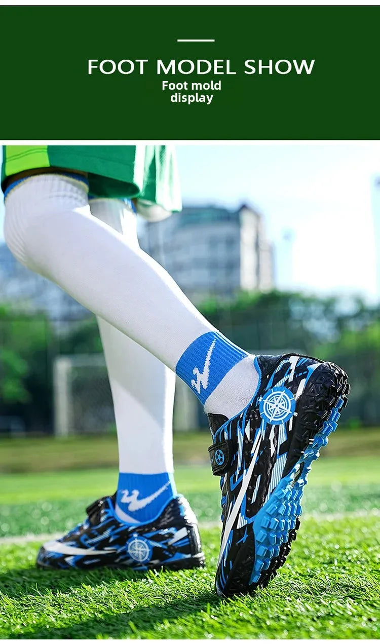 Boys Professional Football Training Shoes Running Sports Shoes Athletic Cleats Primary School Students Long Nails