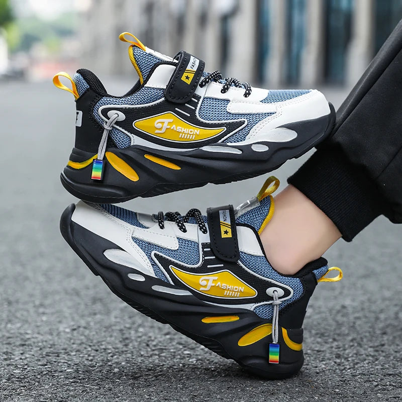 Children Sneakers for Boys Mesh Breathable Running Sports Shoes Kids Girls Flat Casual Shoes Big Size 40