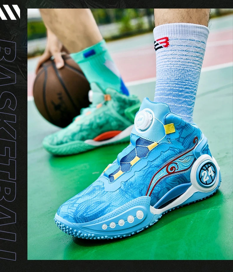 Men's Basketball Shoes Breathable Cushioning Non-Slip Wearable Sports Shoes Gym Training Athletic Basketball Sneakers for Women