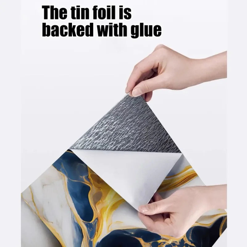 10-40PCS Imitation Marble 3D Ceramic Tile Wall Renovation Decoration Sticker Waterproof Self-adhesive Home Floor Sticker