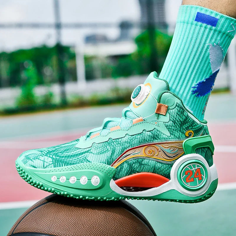 Men's Basketball Shoes Breathable Cushioning Non-Slip Wearable Sports Shoes Gym Training Athletic Basketball Sneakers for Women