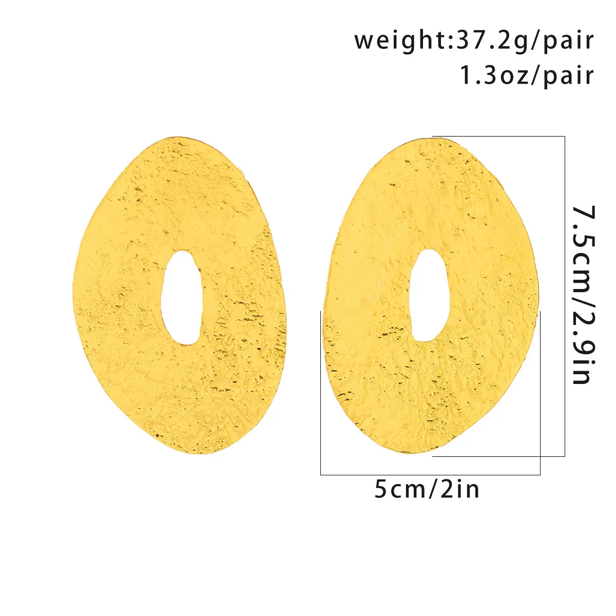 Exaggerated Large Irregular Ellipse Stud Earrings for Women Trendy Charms Wedding Accessories 2023 Fashion Jewelry Female Gifts