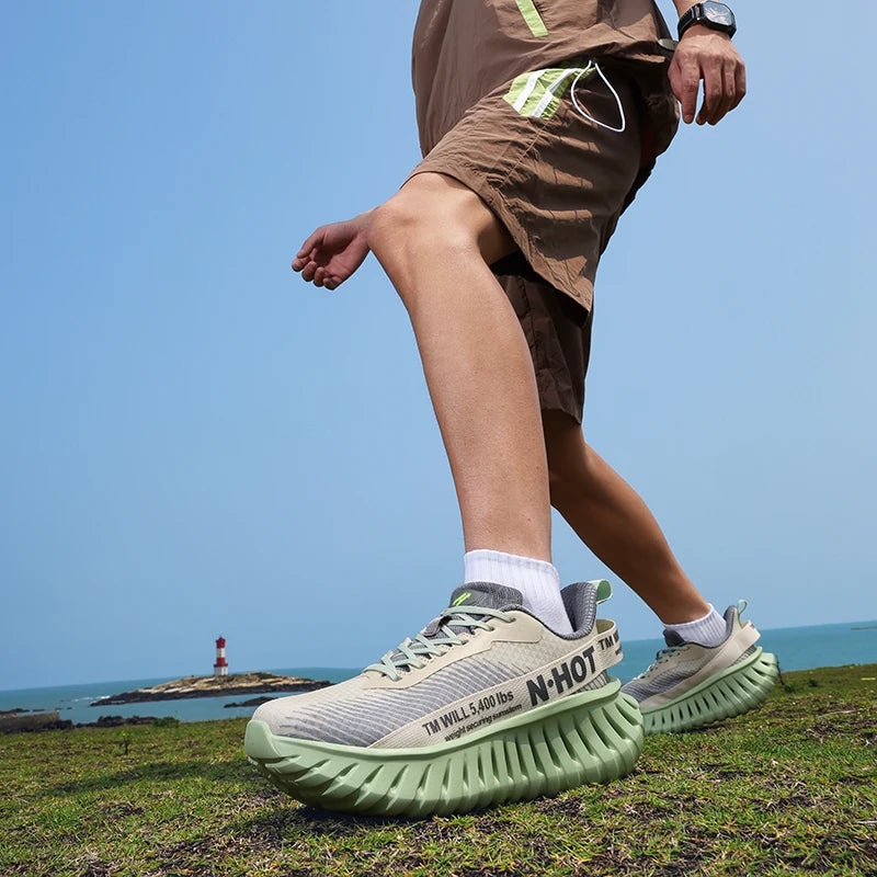 High-quality Chunky Running Shoes Women Men Light Comfy Outdoor Jogging 36-46 Mesh Breathable Trekking Shoes Versatile Sneakers