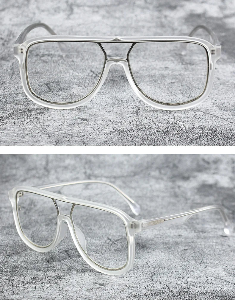 Fashoin Large Frame Anti Blue Light Glasses Frame Men Women Oversized Optical Prescription Eyewear Computer Goggles Eyeglasses