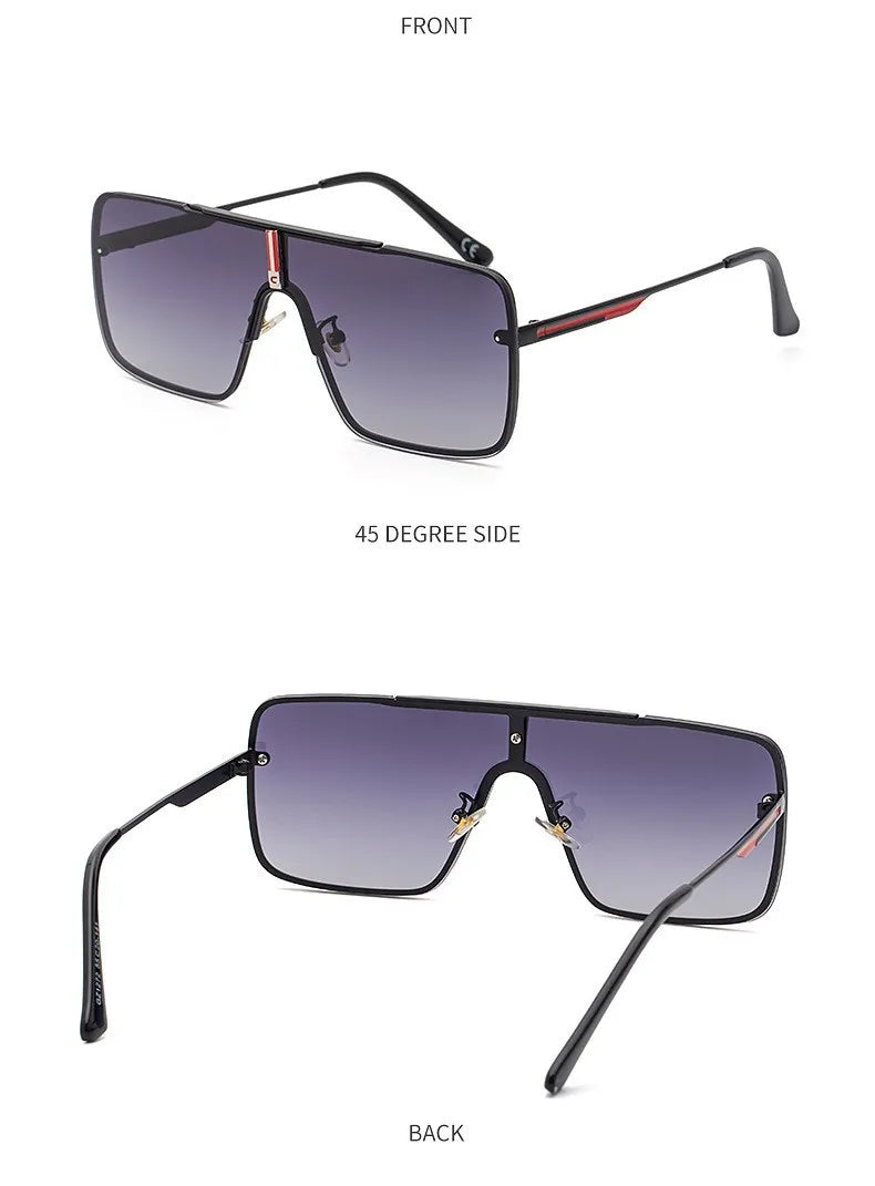 Fashion Oversized Square Sunglasses For Men Big Frame 2025 Luxury Brand Design Metal Frame Sun Glasses Man Retro Shades Eyewear