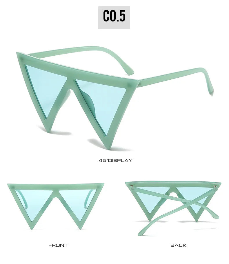 Fashion Y2k Triangle Punk Shades Sunglasses Goggle Women Men Big Frame Steampunk Sun Glasses Trend Windproof Eyewear gafas de so