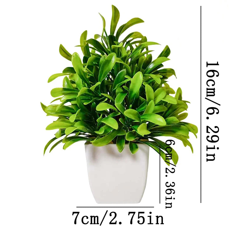 Artificial Plants with Plastics Pots Perfect Greenery for Home DecorationsOffice Desk Living Room and Bedroom Decoration