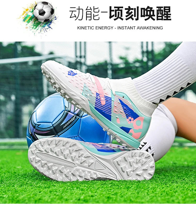 New Men Soccer Shoes High-quality Outdoor High Ankle Ultralight Indoor Football Boots Non-Slip Sports Shoes Futsal Non-Slip