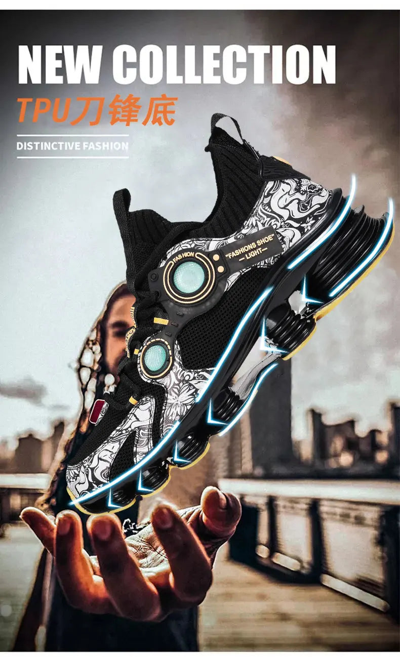 YRZL Men Sneakers Tenis Luxury Designer Shoes Mens High Quality Platform Sneakers Fashion Blade Loafers Running Shoes for Men