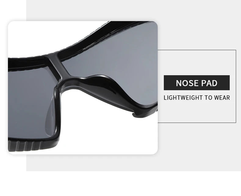 New Alien Uv Resistant Sunglasses, Punk Goggles, Futuristic Y2k Large Frame Integrated Sunglasses 7751