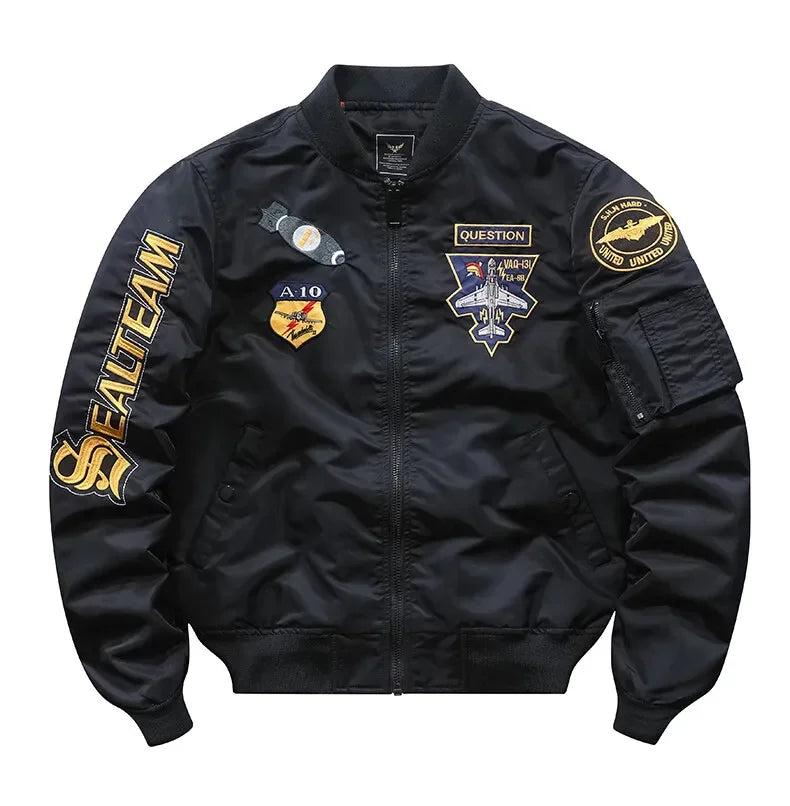 Men's Jacket Spring and Autumn Air Force MA1 Pilot Jacket Heavy Industry Embroidery Motorcycle American Fashion Baseball Jacket