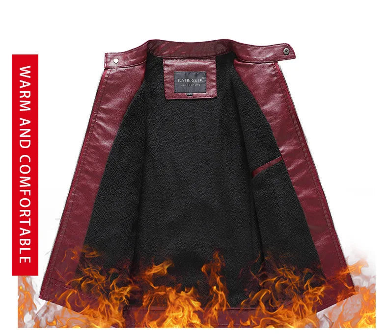 Men's Punk Style Jacket PU Leather Jacket Men Fashion Clothing Autumn Coat Men Motorcycle Jacket Artificial Leather High Quality