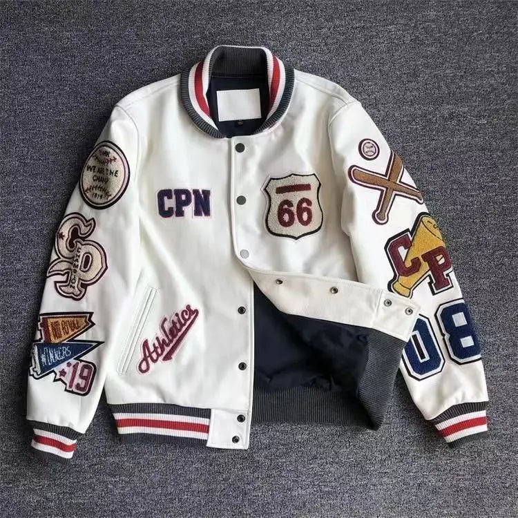 Streetwear Men Bomber Varsity Jackets Embroidery Pu Leather Jacket Baseball Motorcycle Coat Outerwear Winter Men Clothing Unisex