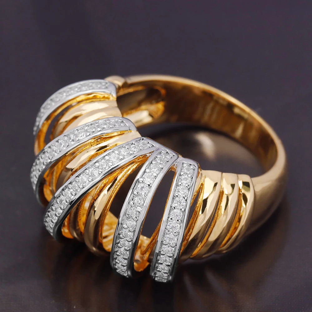 JEWEL Fashion Romantic and Shiny High Quality Crisscross Design AAA+ Cubic Zirconia For Women Finger Ring Wedding Party Gift