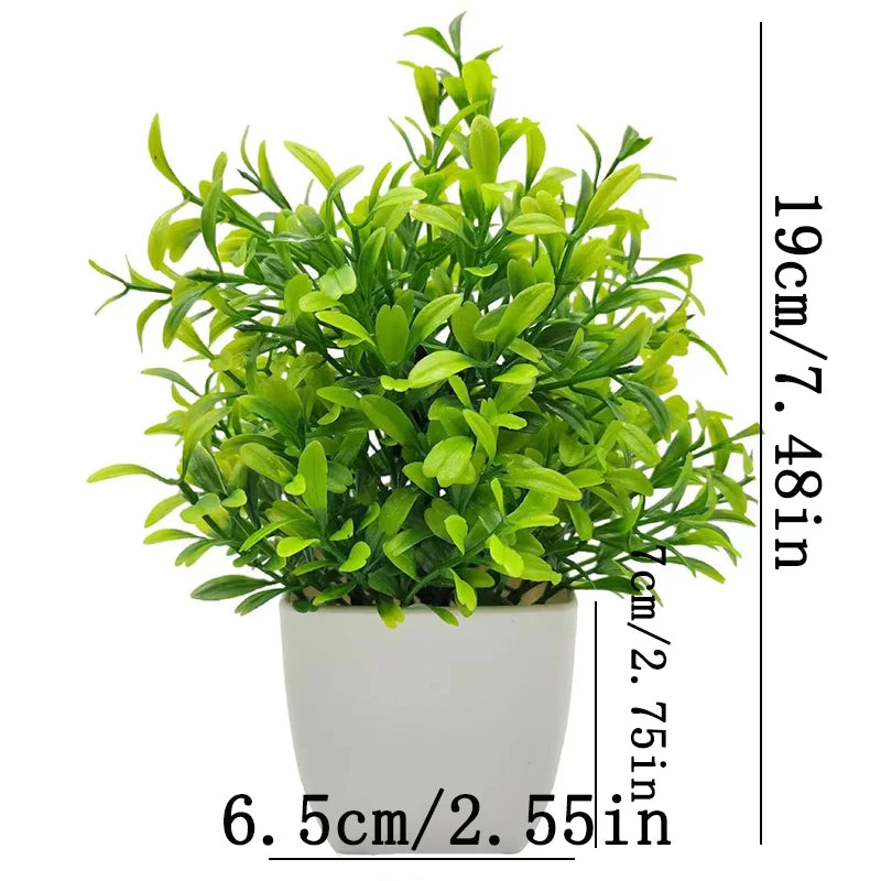 Artificial Plants with Plastics Pots Perfect Greenery for Home DecorationsOffice Desk Living Room and Bedroom Decoration