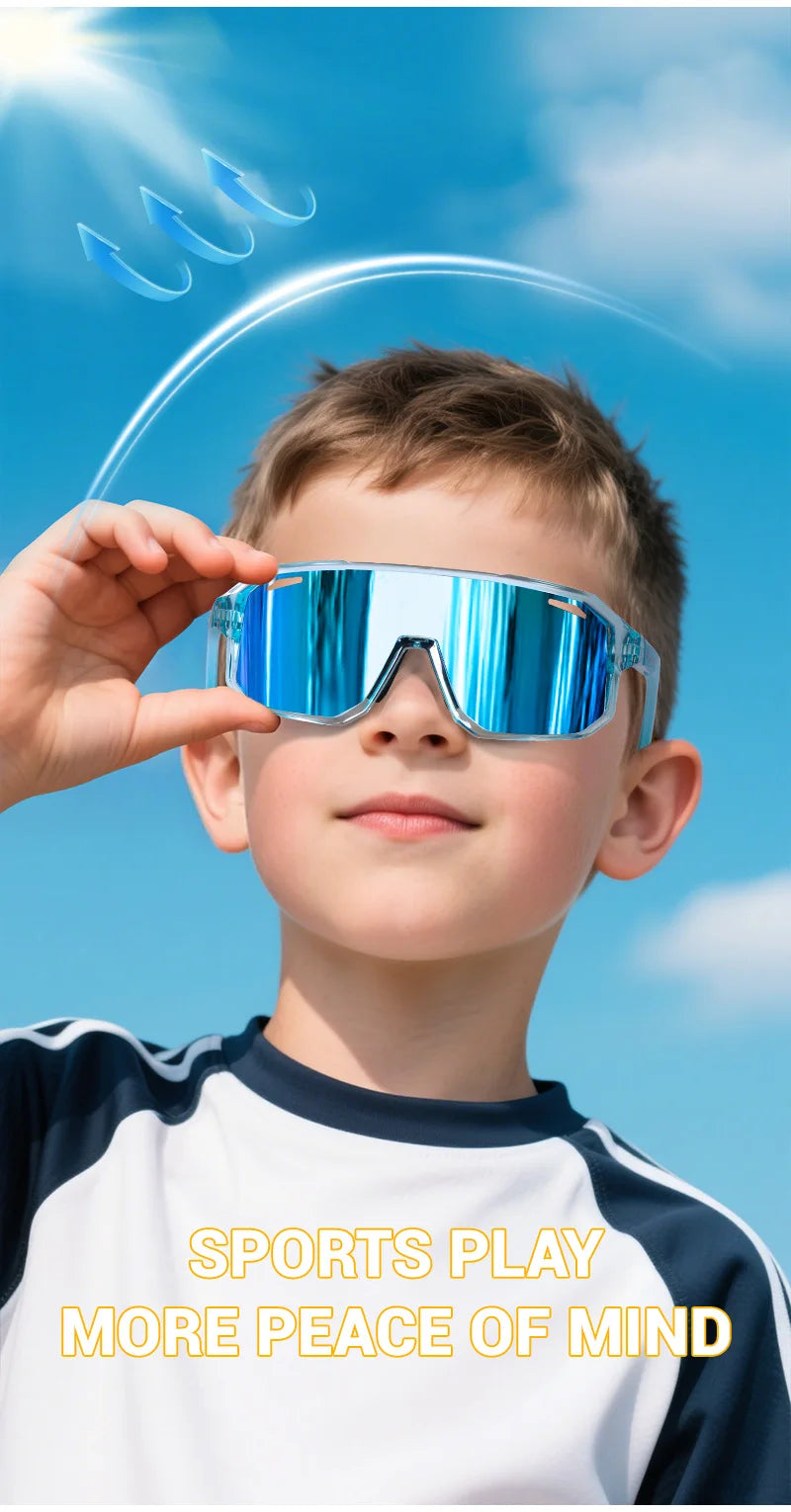 SCVCN Children Cycling Glasses Kids Outdoor Sports Sunglasses UV400 MTB Bike Eyewear Girls Boys Camping Fishing Golf Accessories