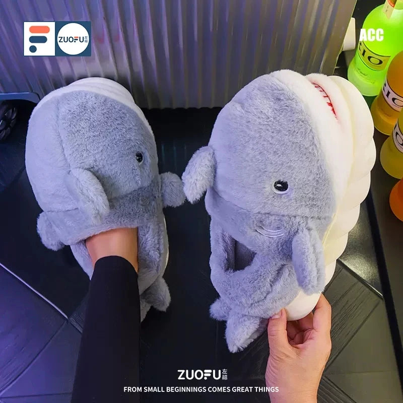 2025 Women's Winter Warm Shoes Plush Lining Indoor Slippers Couples Platform Heel High Top Snow Boots Female Male Home Slipper