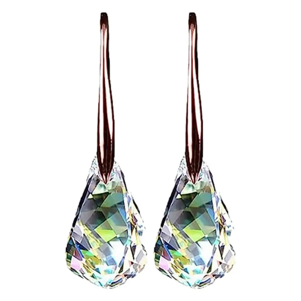 Lymphatic Slimming Magnetic Weight Loss Earrings for Women Sparkly Rhinestone Dangle Quartz Stone Lymphatic Drain Earrings