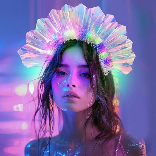 1-10PCS Glowing Laser Headband Light Up Hair Hoop Halloween Christmas Party Decoration Gift Stage Show Performance Ornament