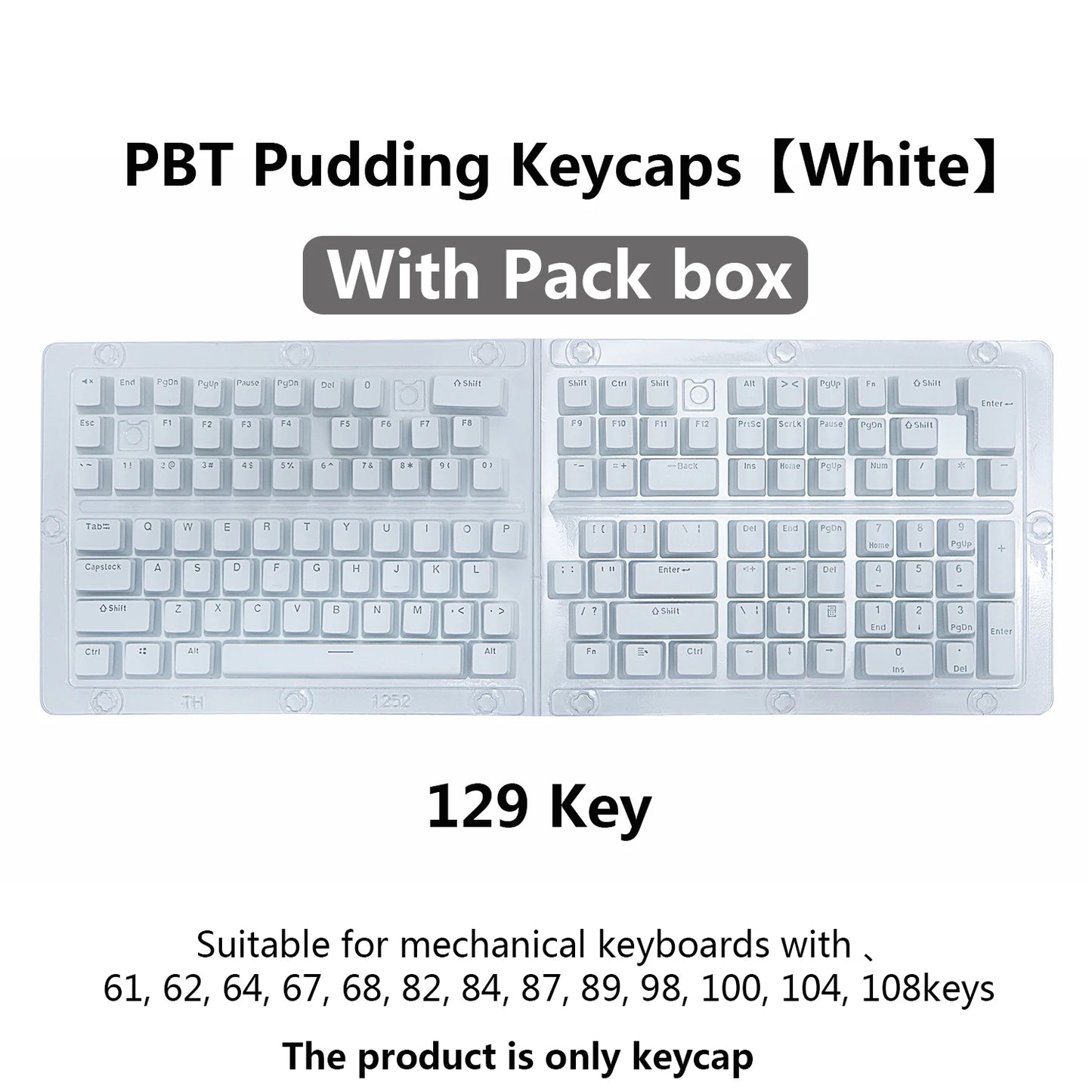 PBT Pudding Keycaps 129 keys Keycap OEM Profile Key cap For Mechanical Keyboard kit Mx Switch RGB backlit 87 104 Gamer Keyboards