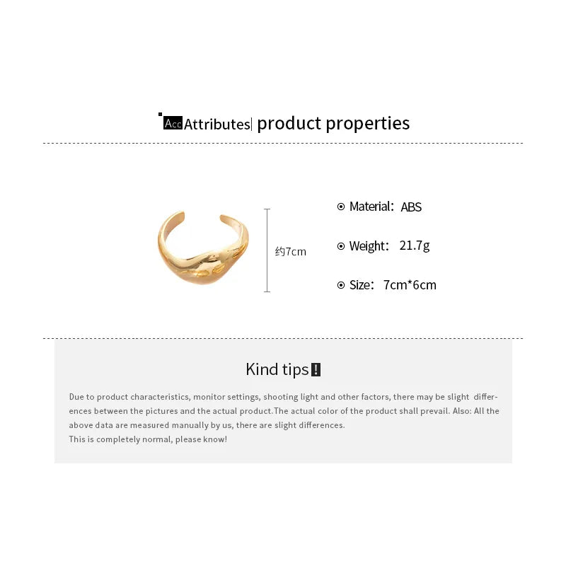 Irregular Geometric Twisted Open Bangles for Women European and American Personalized Bracelet Exaggerated Temperament Jewelry