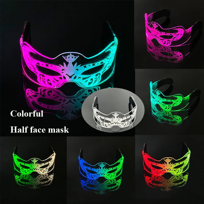 Fashion Luminous Decorative Glasses Neon Light Decoration LED Sunglasses For Nightclub DJ Dance Music Rave Costume Night