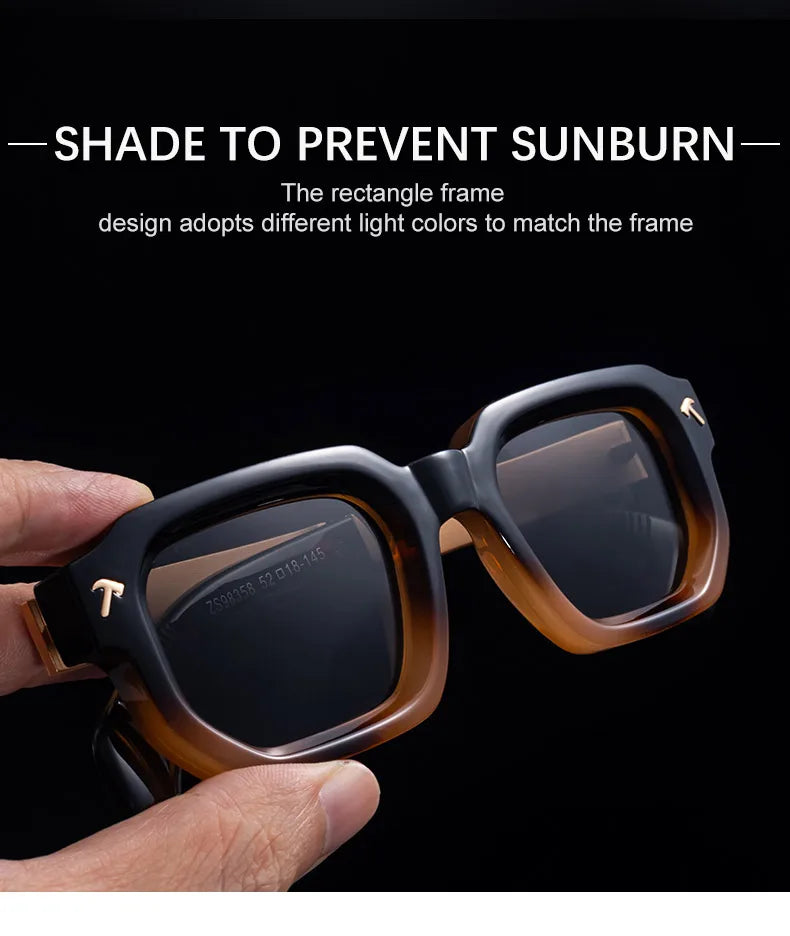 Polarized Square Punk Sunglasses Men 2025 Luxury Brand Classic Rectangle Sunglass UV400 Driving Eyewear Fashion Outdoor Shades