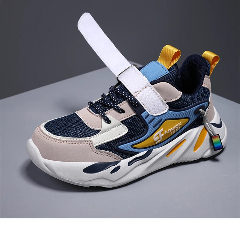 Children Sneakers for Boys Mesh Breathable Running Sports Shoes Kids Girls Flat Casual Shoes Big Size 40