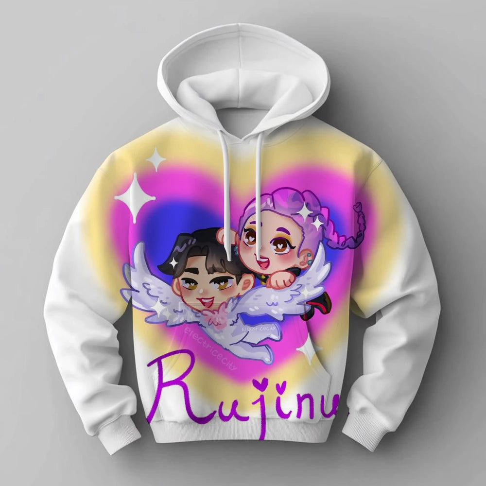 2025 KPop Devil Hunter Hoodie Fashion Rumi Sportswear Hoodie Cute Long Sleeve Autumn Girls Cartoon Y2K Hoodie Sportswear