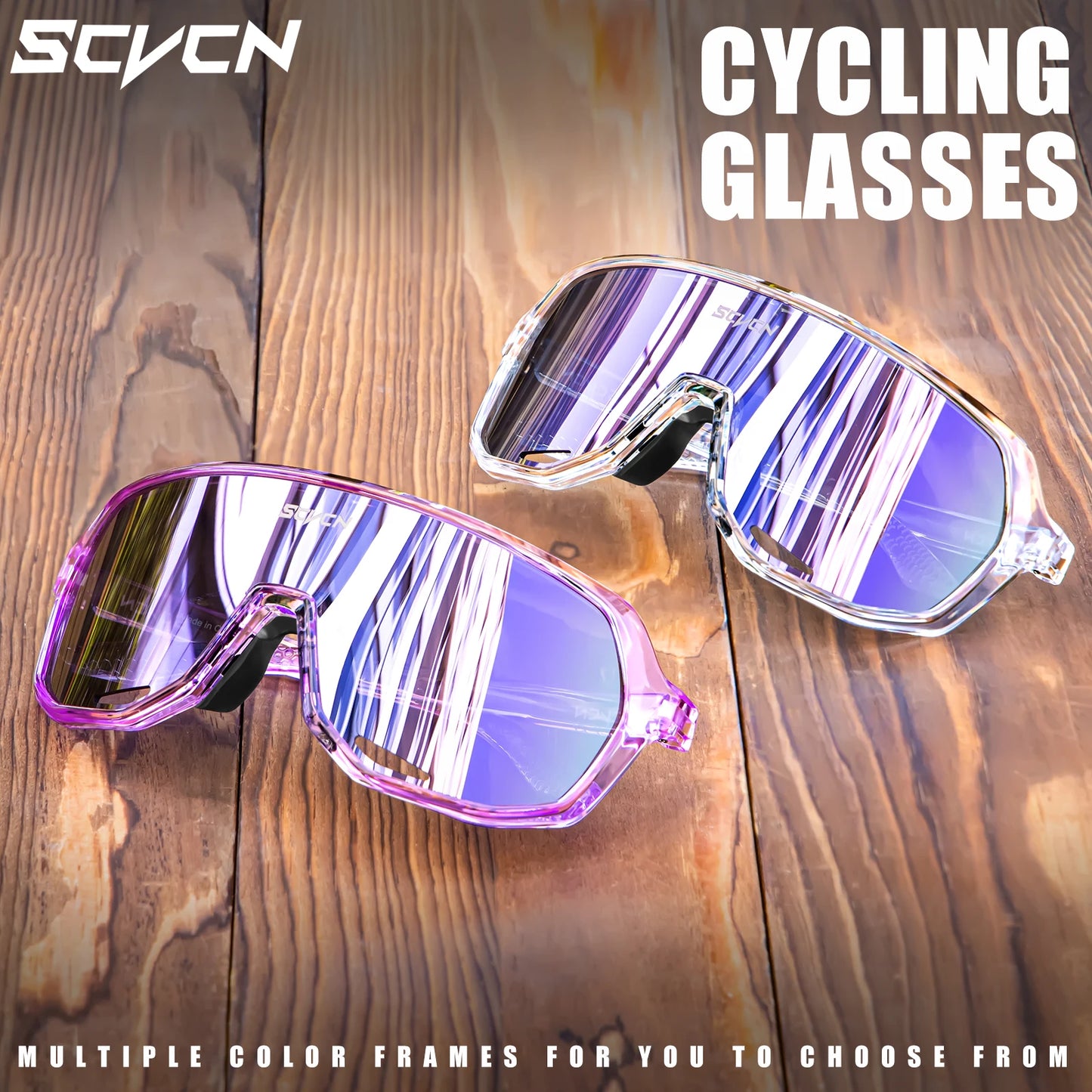 SCVCN New Outdoor Cycling Glasses Bike Sunglasses Men UV400 Eyewear Sports MTB Goggles Bicycle Women Riding Hiking Sunglasses