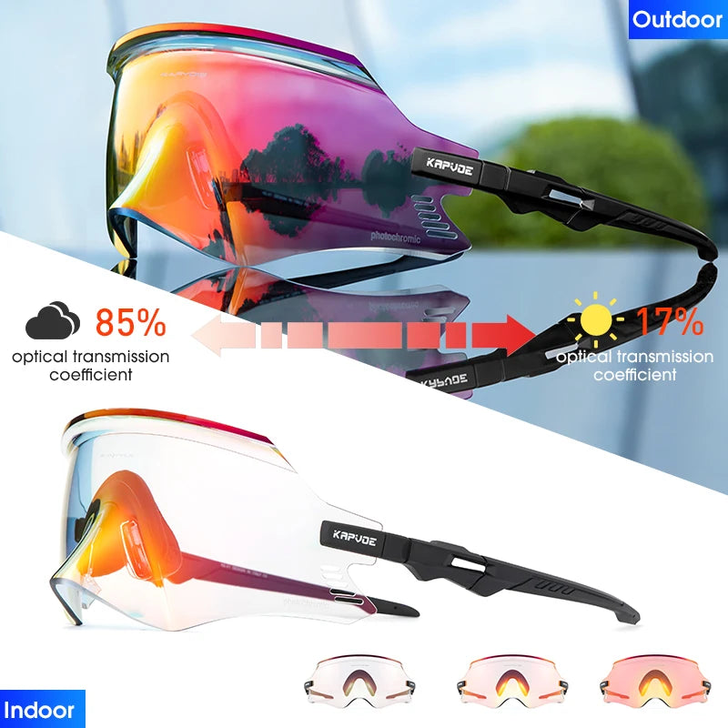 Kapvoe Cycling Sunglasses UV400 Protect Men Bike Sunglasses MTB Eyewear Outdoor Sport Goggles Bike Glasses Oculos De Ciclismo
