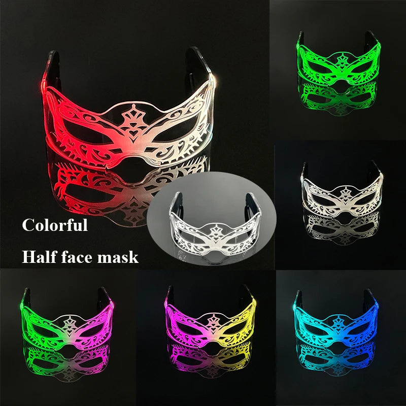 Fashion Luminous Decorative Glasses Neon Light Decoration LED Sunglasses For Nightclub DJ Dance Music Rave Costume Night