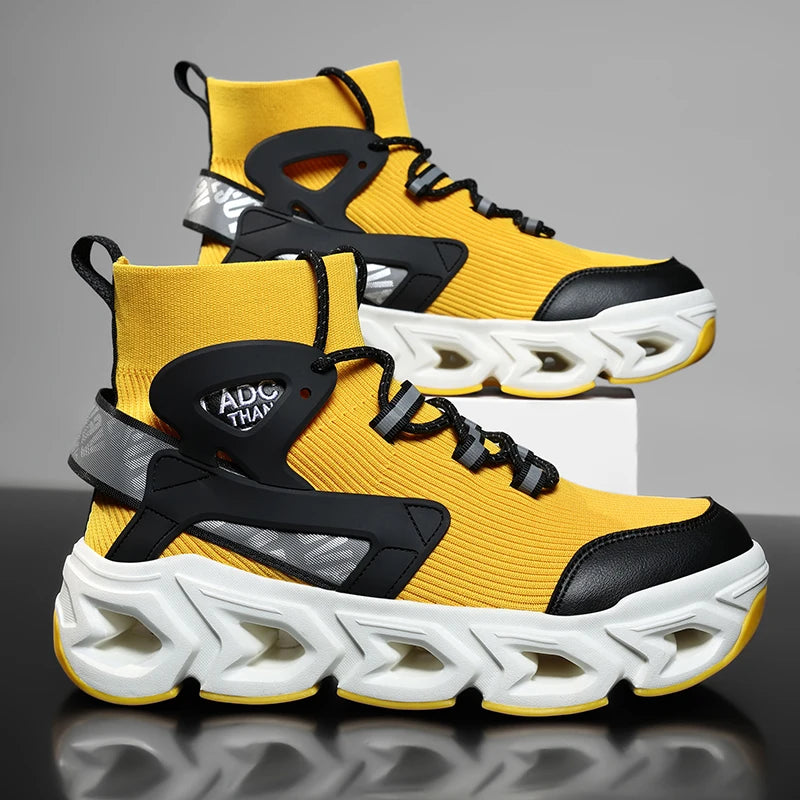 Hip-hop Sneakers Men High-tops High-street Sports Shoes Brand Designer Leisure Shoe Men Comfy Breathable Walking Shoes Male