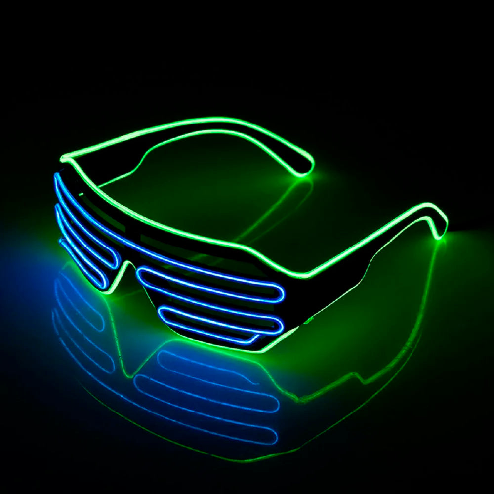 Future Punk Cyber LED Luminous Glasses Neon Glow In The Dark Goggles for Club Bar Party Disco Dance Stage Atmosphere Props