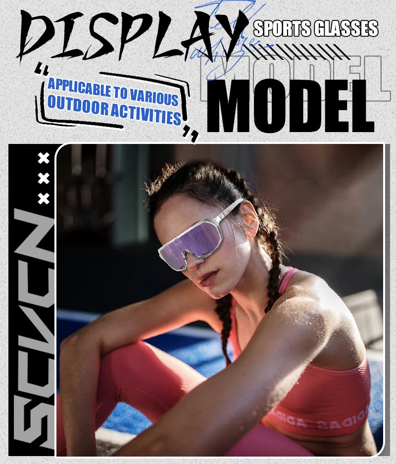 SCVCN New Outdoor Cycling Glasses Bike Sunglasses Men UV400 Eyewear Sports MTB Goggles Bicycle Women Riding Hiking Sunglasses